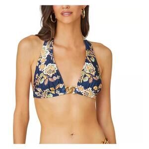 NWT Shoshawna Bikini Top Chain detail Navi floral C cup